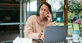 woman on a laptop